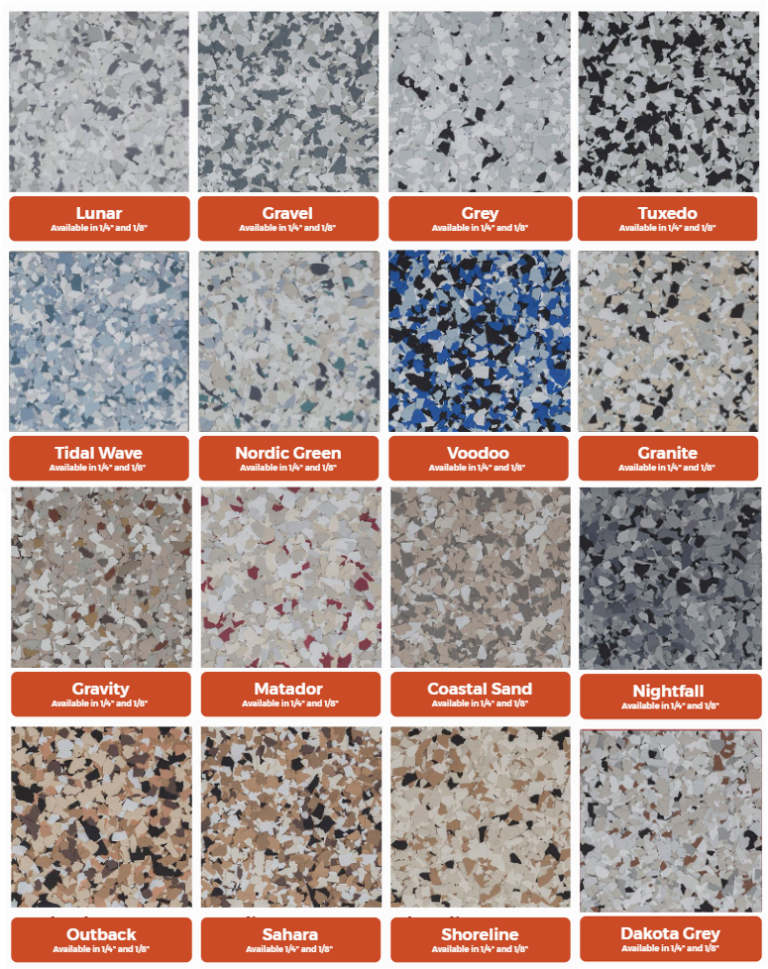 Color Options Deluxe Garages Premier Concrete Coatings