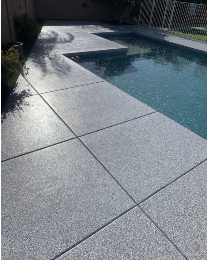 Pool deck concrete coating
